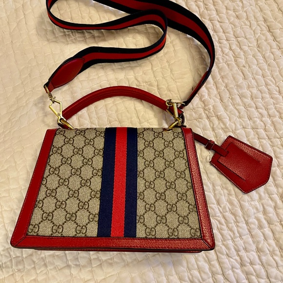 Gucci Queen Margaret NWT small top handle bag GG coated canvas w leather - Picture 6 of 16